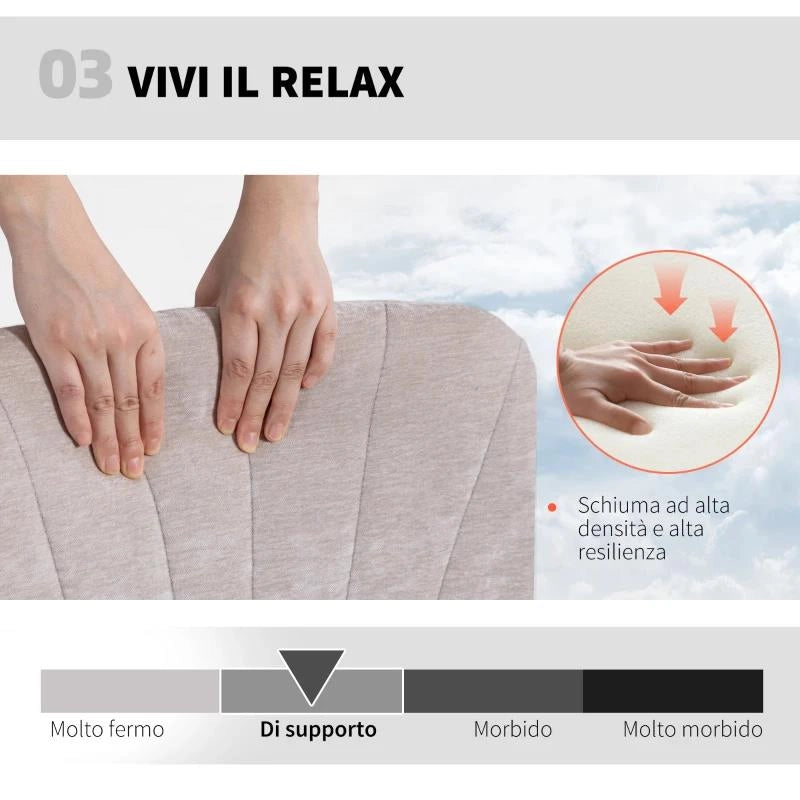 SEDIA DA UFFICIO REGOLABILE, INCLINABILE E GIREVOLE, IN TESSUTO CHENILLE E ACCIAIO, 62X67X83-93 CM, BEIGE