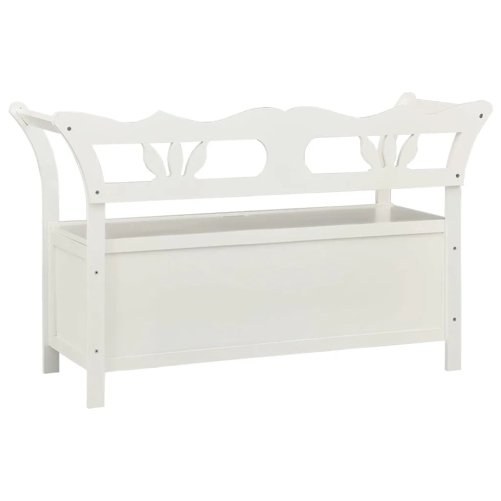 Panca-Sgabello Bianca 107x45x75,5 cm Legno Massello di Abete 550700