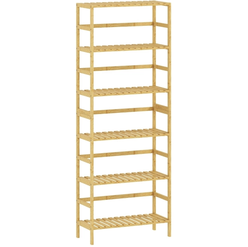 Libreria 60x26x161 cm con ripiani regolabili in bambù naturale