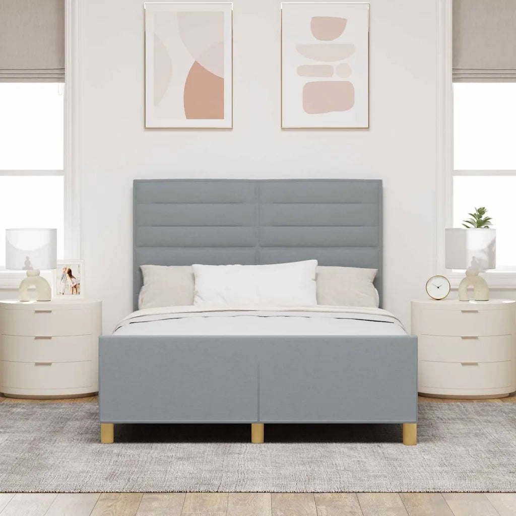Struttura del letto Grigio chiaro 140 x 200 cm Tessuto