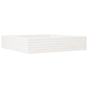 Fioriera | Cassetta per fiori | Vaso da Giardino Bianca 110x110x23cm Legno Massello di Pino