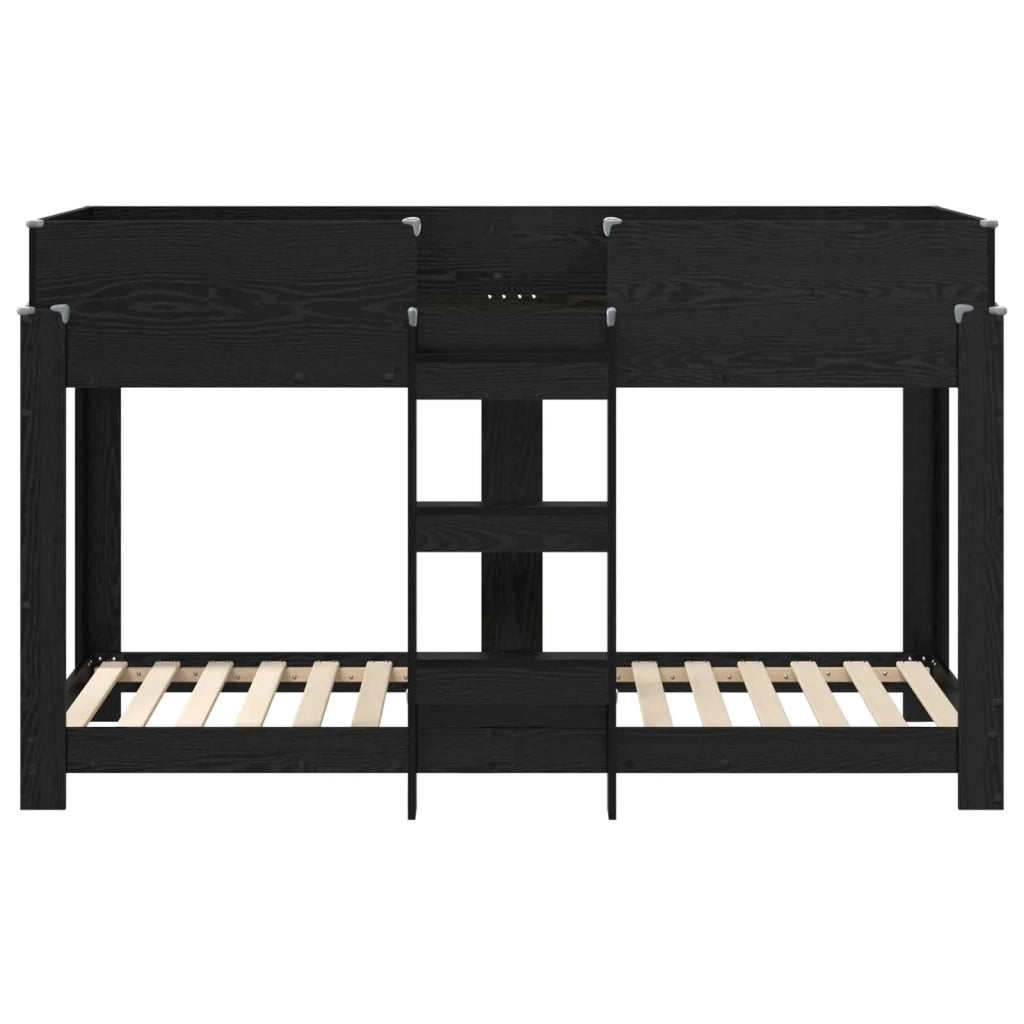 Letto a Castello per Bambini Rovere Nero 75 x 190 cm 3410540