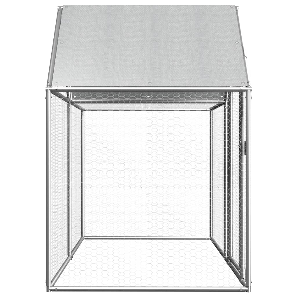Pollaio 2 x 1 x 1,5 m in acciaio zincato con tetto impermeabile 02_0001712