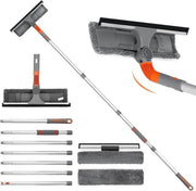 Reinificatore di finestre professionale con maniglia telescopica e tovaglioli in microfibra