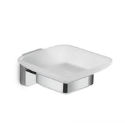 PORTA SAPONE DA PARETE IN ACCIAIO INOX E VETRO MODELLO TONGA - DIM. CM (LXPXH): 10,3X11,6X5  - CROMATO  - GDY