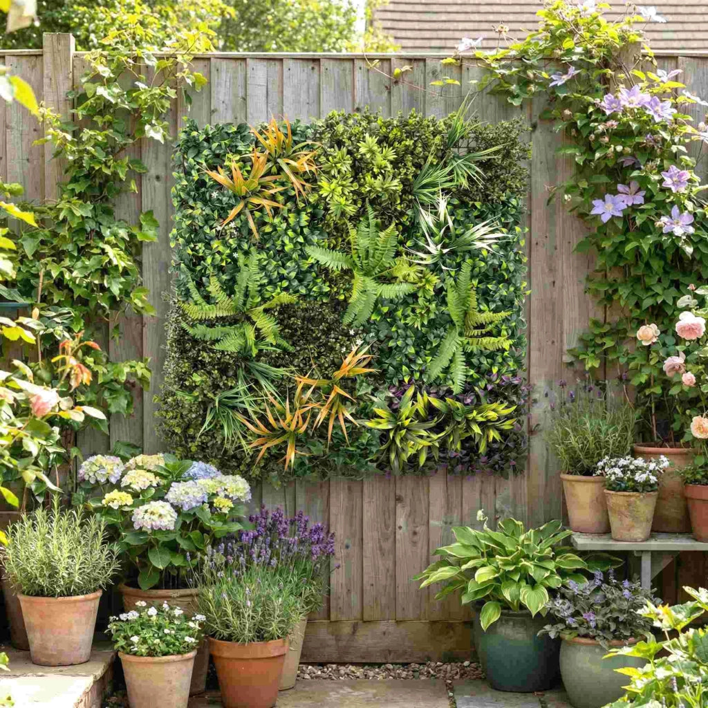 Seto Artificiale Hiedra 1x1 m ¨C Zephmum ¨C Verde per Balcone e Giardino