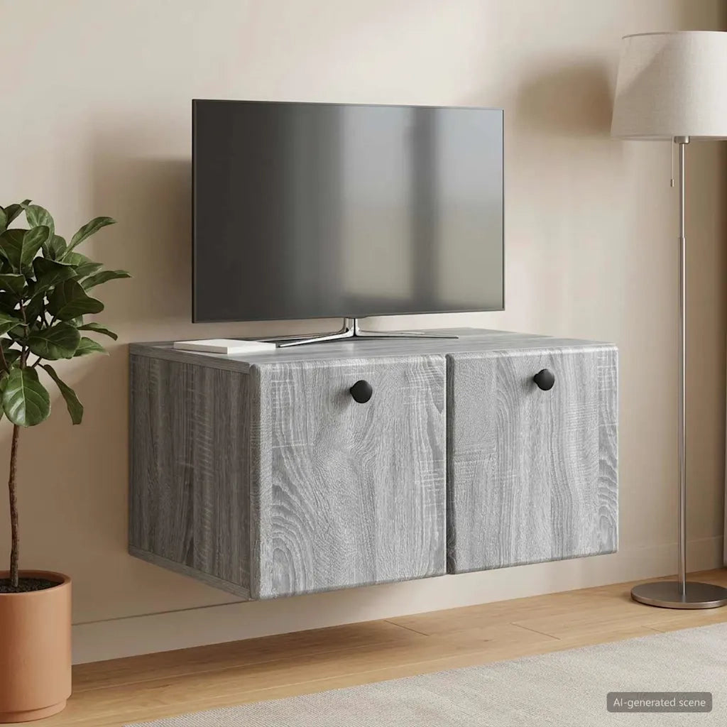 Mobile Porta TV da Muro 59,5 x 41 x 30 cm Sonoma grigio 899191