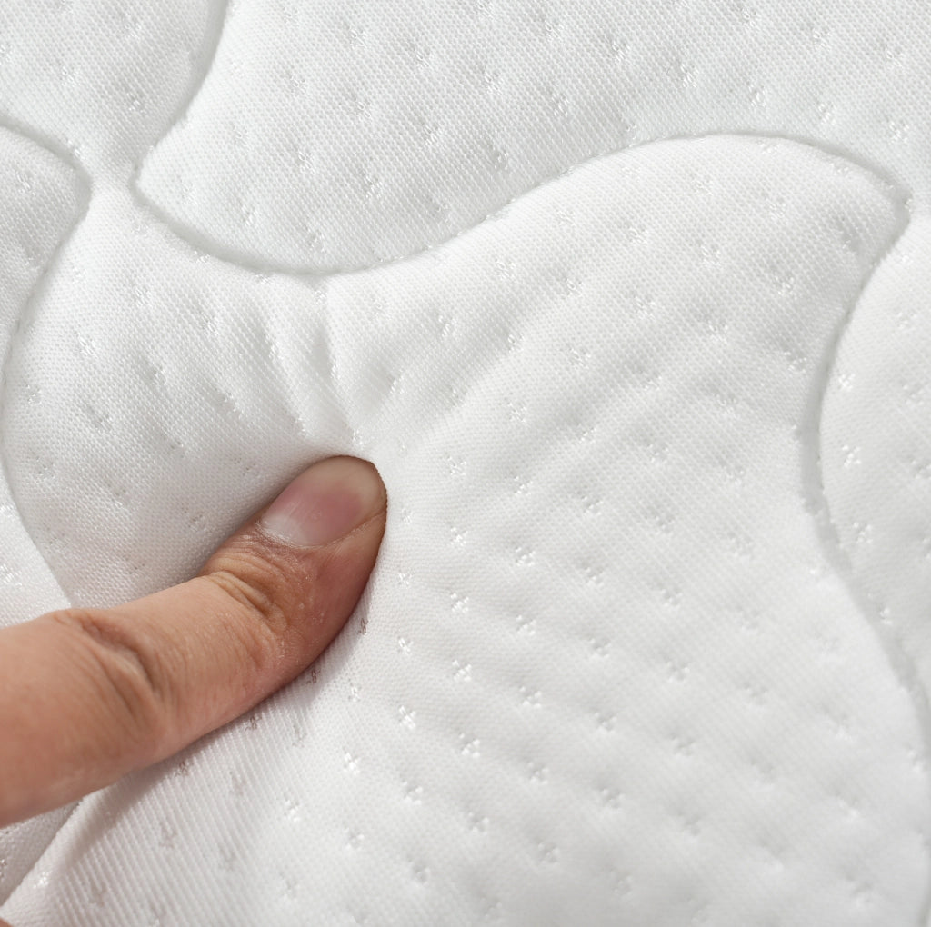 Materasso a molle 90x190 cm; spessore 10 cm; bianco; con design ergonomico e consegna arrotolata