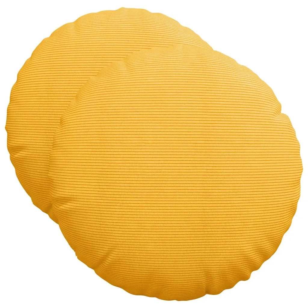 Cuscini per Seduta 2 pcs Giallo Chiaro Ø50 x 19 cm