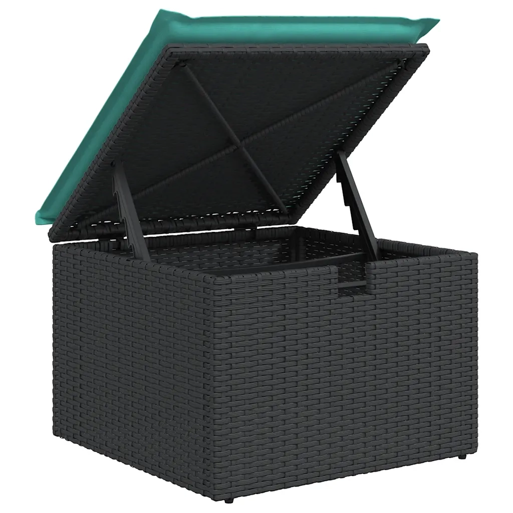 Set Divani da Giardino 4 pz con Cuscini Nero in Polyrattan 3326005