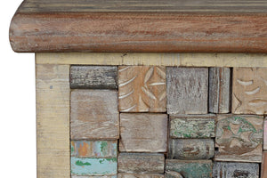 Cassapanca in massello di mango e legno di ricicle