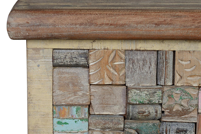 Cassapanca in massello di mango e legno di ricicle