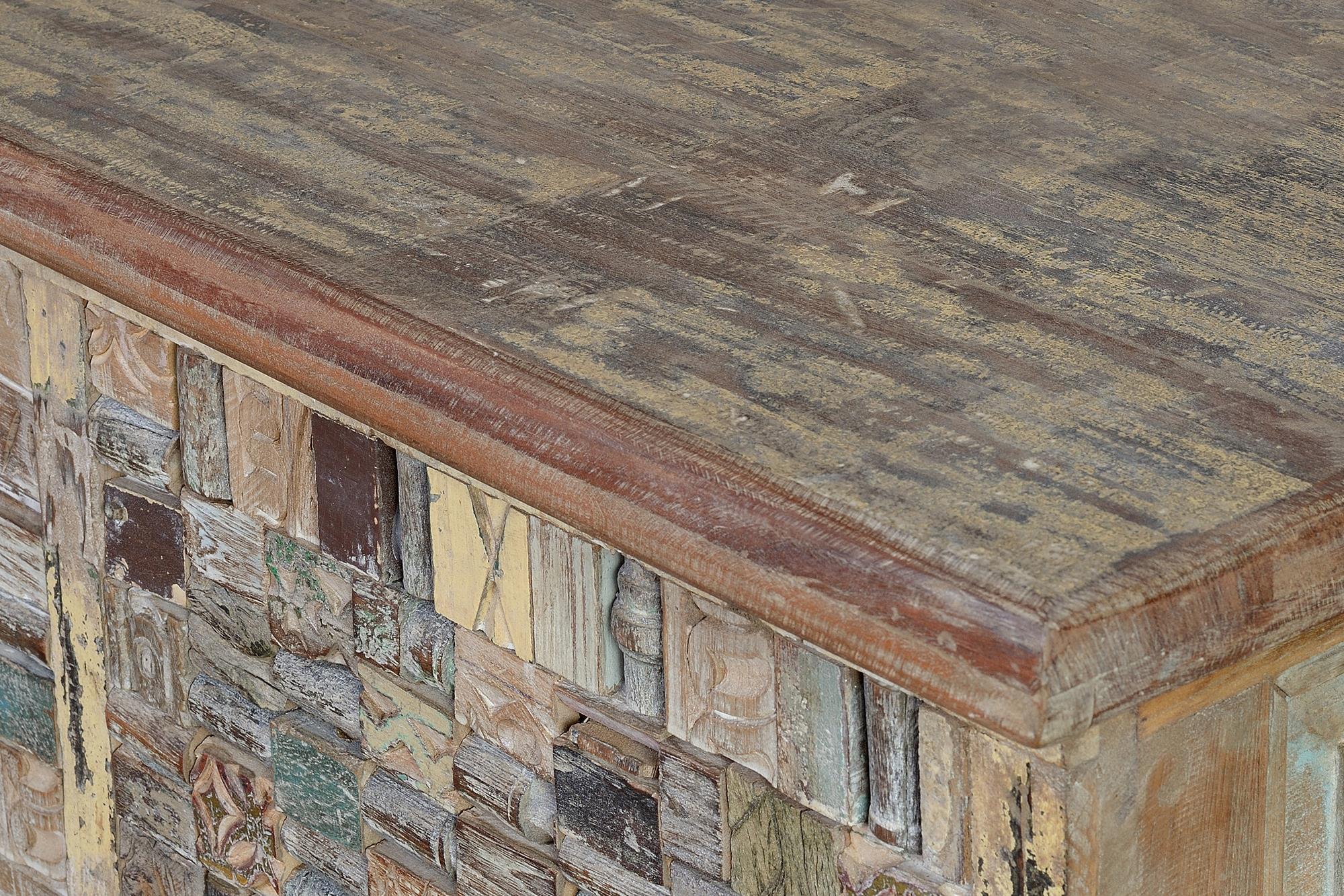 Cassapanca in massello di mango e legno di ricicle