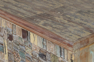 Cassapanca in massello di mango e legno di ricicle