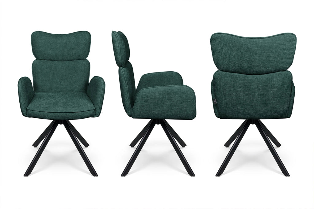 Sedia ufficio in tessuto, poltrona girevole verde abete – Oslo