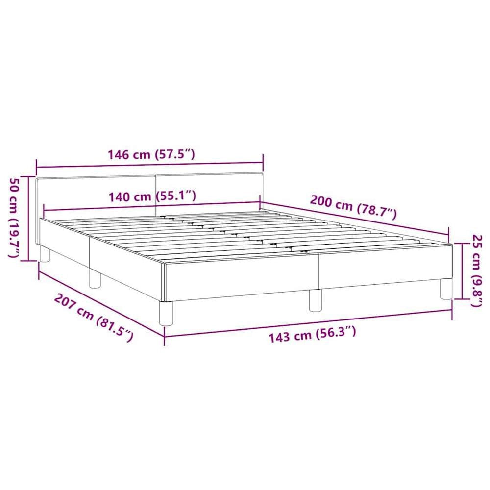 Bed Frame Without Mattress Dark Grey 140x200 Cm Fabric