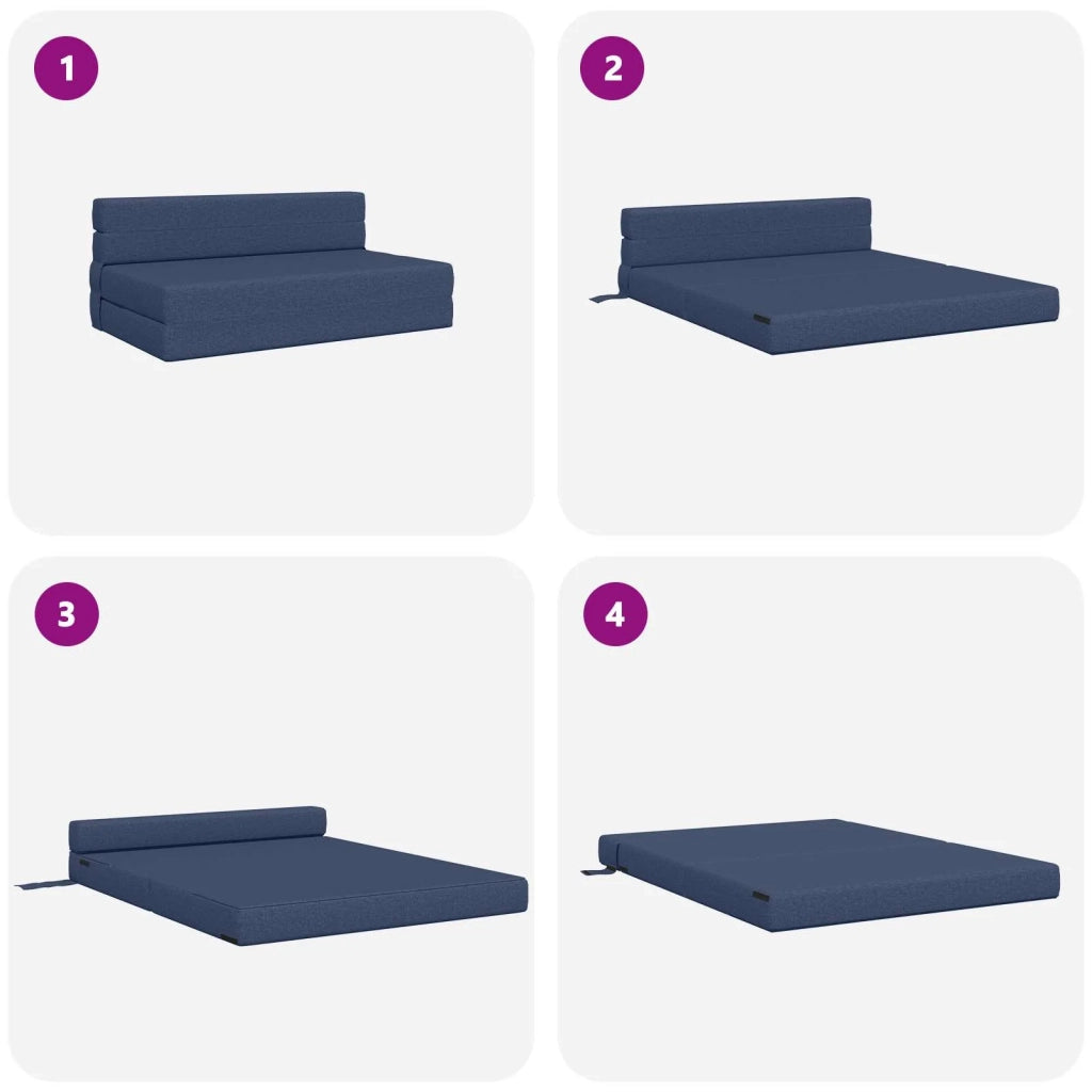 Divano Letto Pieghevole Blu 152 x 86,5 x 60 cm Tessuto 900124