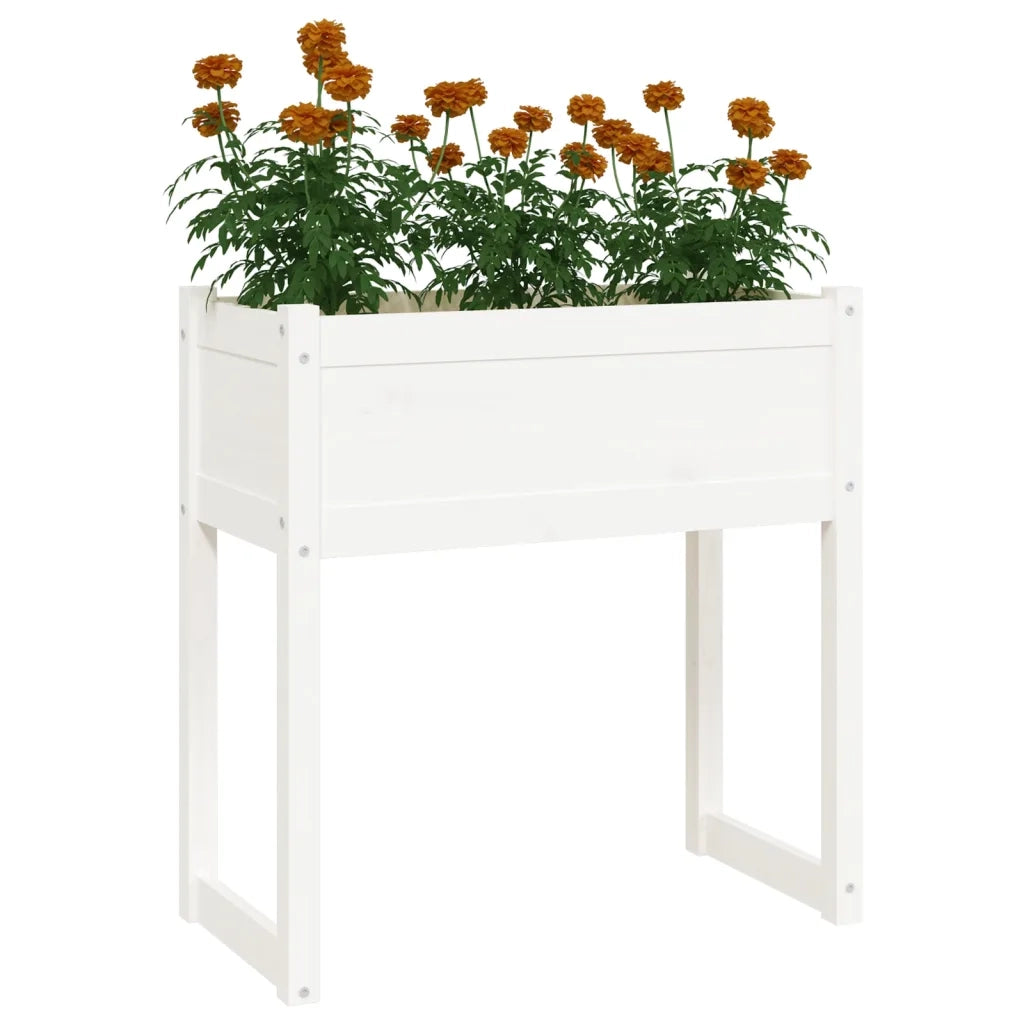 Fioriera Bianca 78x40x81 cm in Legno Massello di Pino 822133