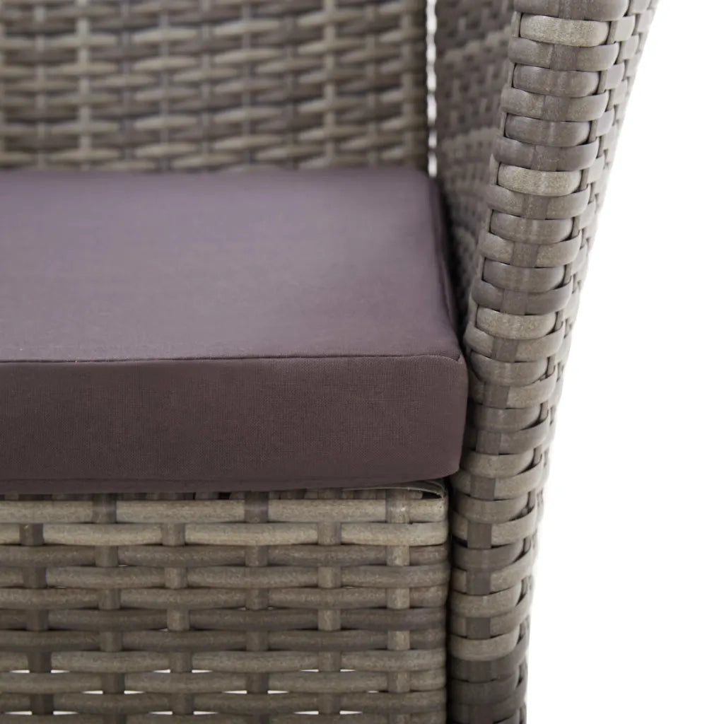 Set Pranzo da Giardino 5 pz Polyrattan e Legno d'Acacia Grigio 46000