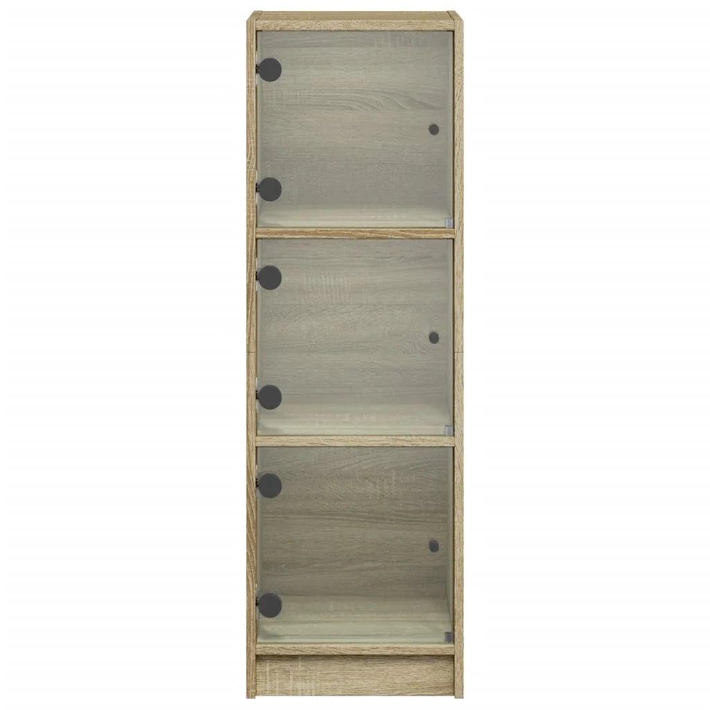 Buffet credenza cassettiera armadio mobile contenitore organizer per cucina soggiorno salotto con ante in vetro Sonoma 35 x 37 x 109 cm marrone 02_0030116