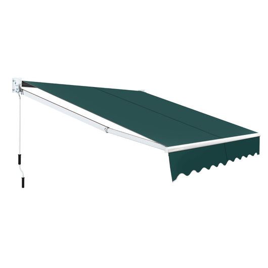Tenda da sole retrattile 245 x 200 cm angolo regolabile 40°-100° facile da installare moderna alluminio verde 20_0013627