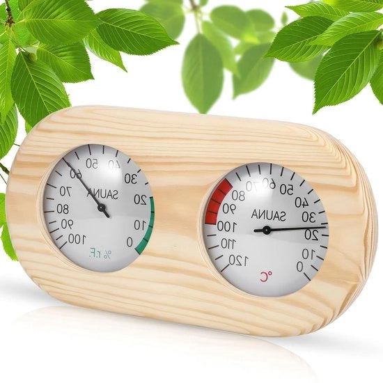 Termometro e Igrometro 2 in 1 per Sauna in Legno, Ideale per la Misura della Temperatura e dell'Umidità, Accessorio di Sauna Fondamentale