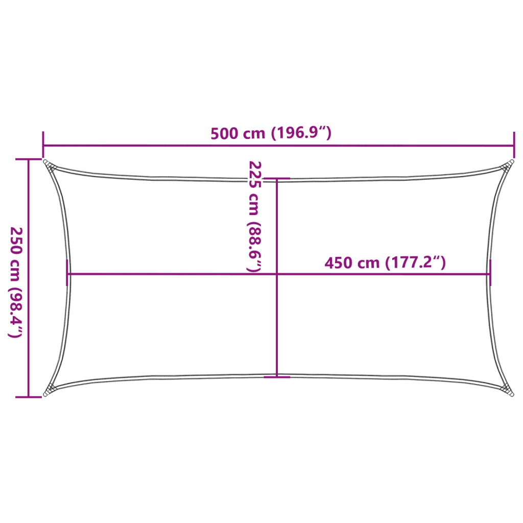 Vela Parasole 160 g/m² Bianca 2,5x5 m in HDPE 311236