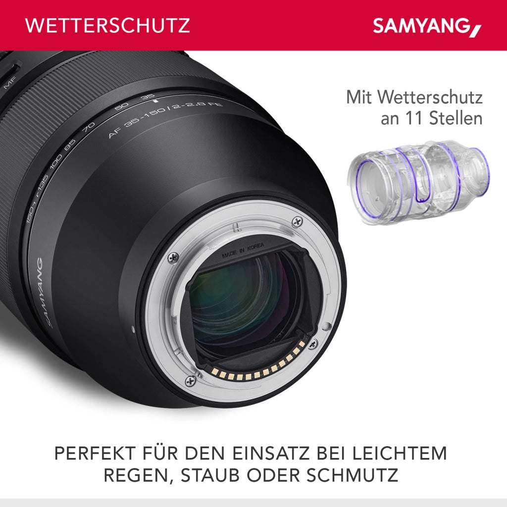 AF 35-150mm F2.0-2.8 FE per Sony E - obiettivo zoom all-in-one con Par Focal, Cinematic Video AF e Dolly Shot Zoom, protezione dalle intemperie, per Sony A9 A7 A7C II A7C R