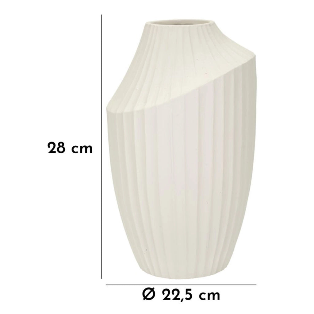 Vaso Decorativo VKH836, Beige, Poliresina, 22,5x22,5x38 cm