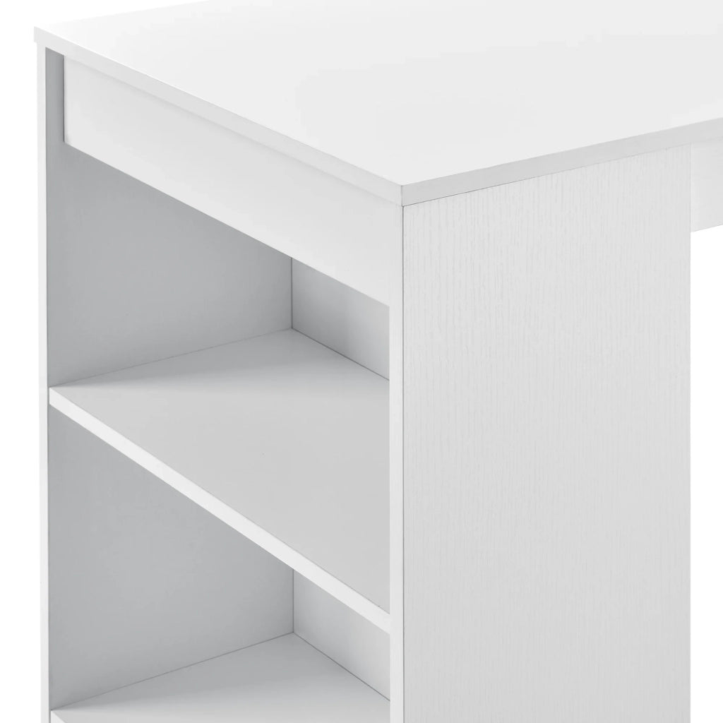 Tavolo alto da bistrot con contenitore 3 ripiani 110 cm bianco 03_0006187