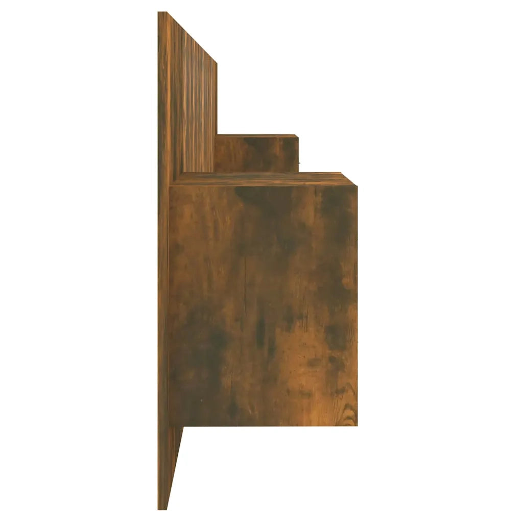 Testiera per Letto con Armadietti Legno Multistrato Rovere Fumo 3115737