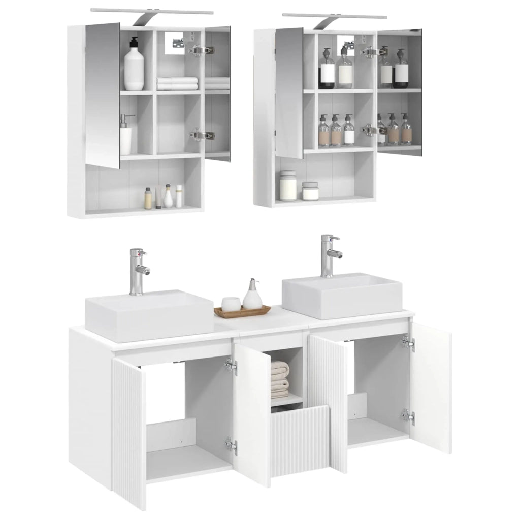 Set di Armadi da Bagno 5 pcs Bianco Legno ingegnerizzato 3406399