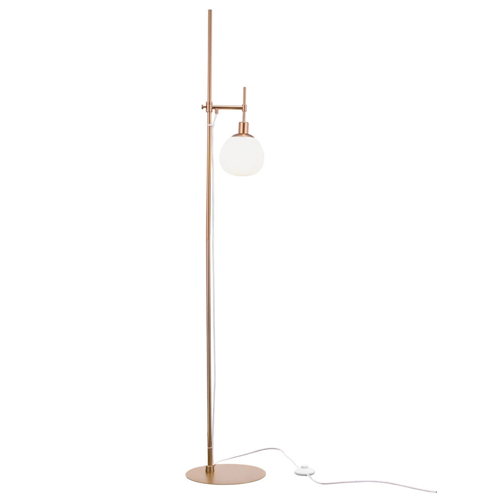 Maytoni Lampada da terra contemporanea Erich 1 luce E14 oro rosa metallo diffusore vetro