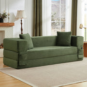 Divano trasformabile in schiuma con funzione letto, design quadrato, in Schiuma, Verde