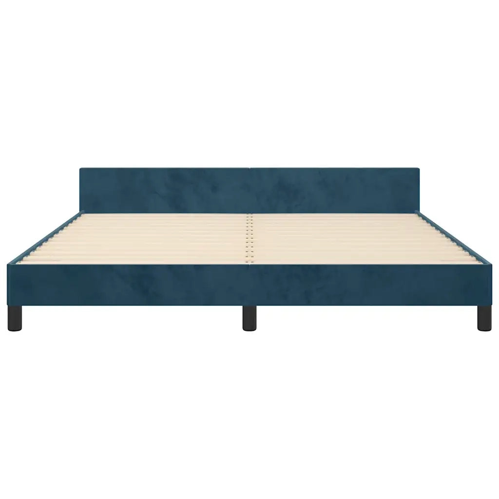 Giroletto senza Materasso Blu Scuro 160x200 cm in Velluto