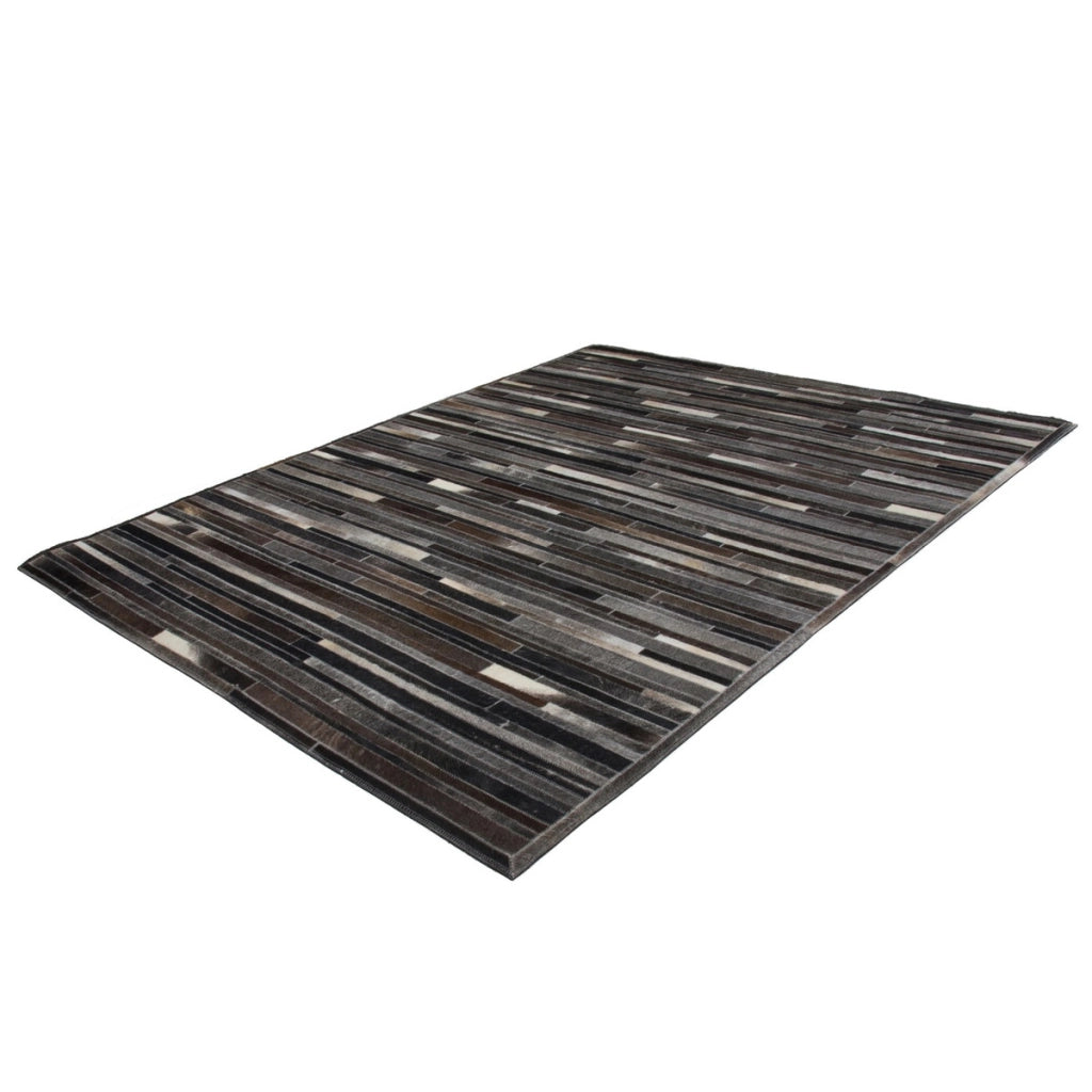 Tappeto in vera pelle Eclipse 100 patchwork grigio e marrone