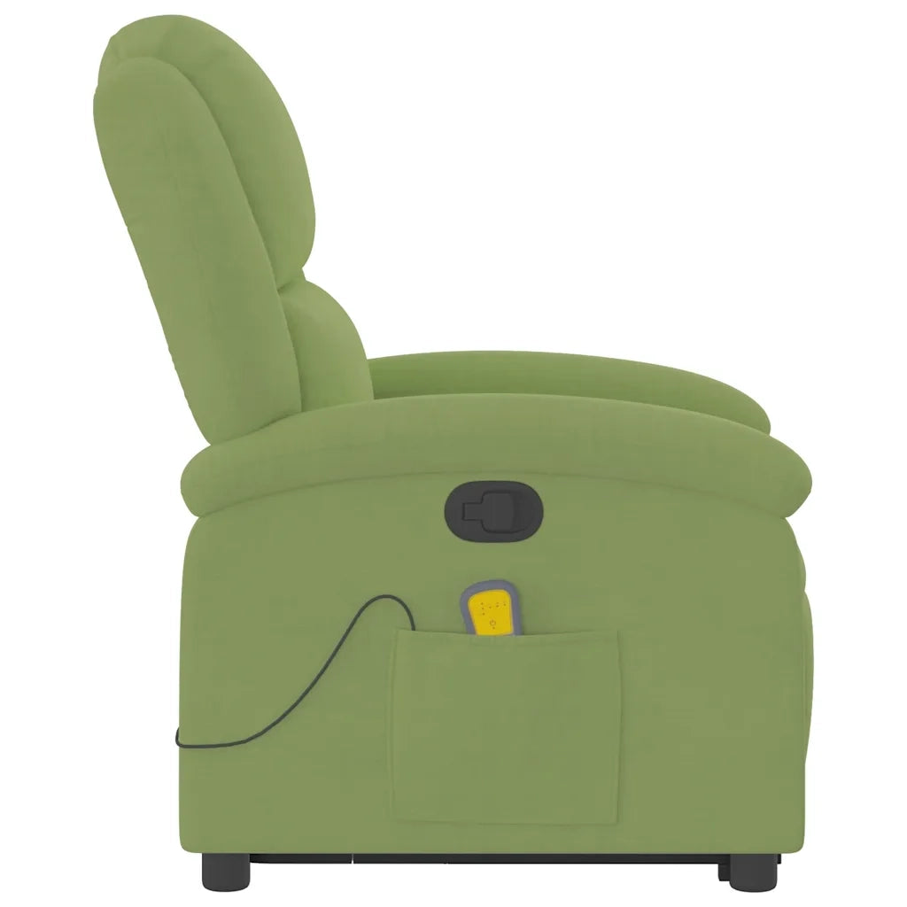 Poltrona Alzapersona Reclinabile Verde Chiaro in Velluto 3204314