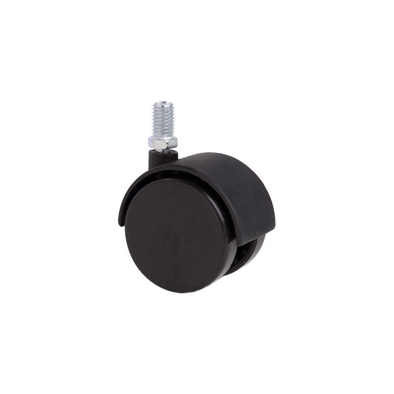 RUOTA ARREDAMENTO GEMELLATA C/PERNO 50 mm - fil. M8 - portata 35 kg - 4 pezzi