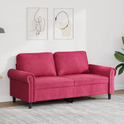 Divano a 2 Posti Rosso Vino 140 cm in Velluto 359533