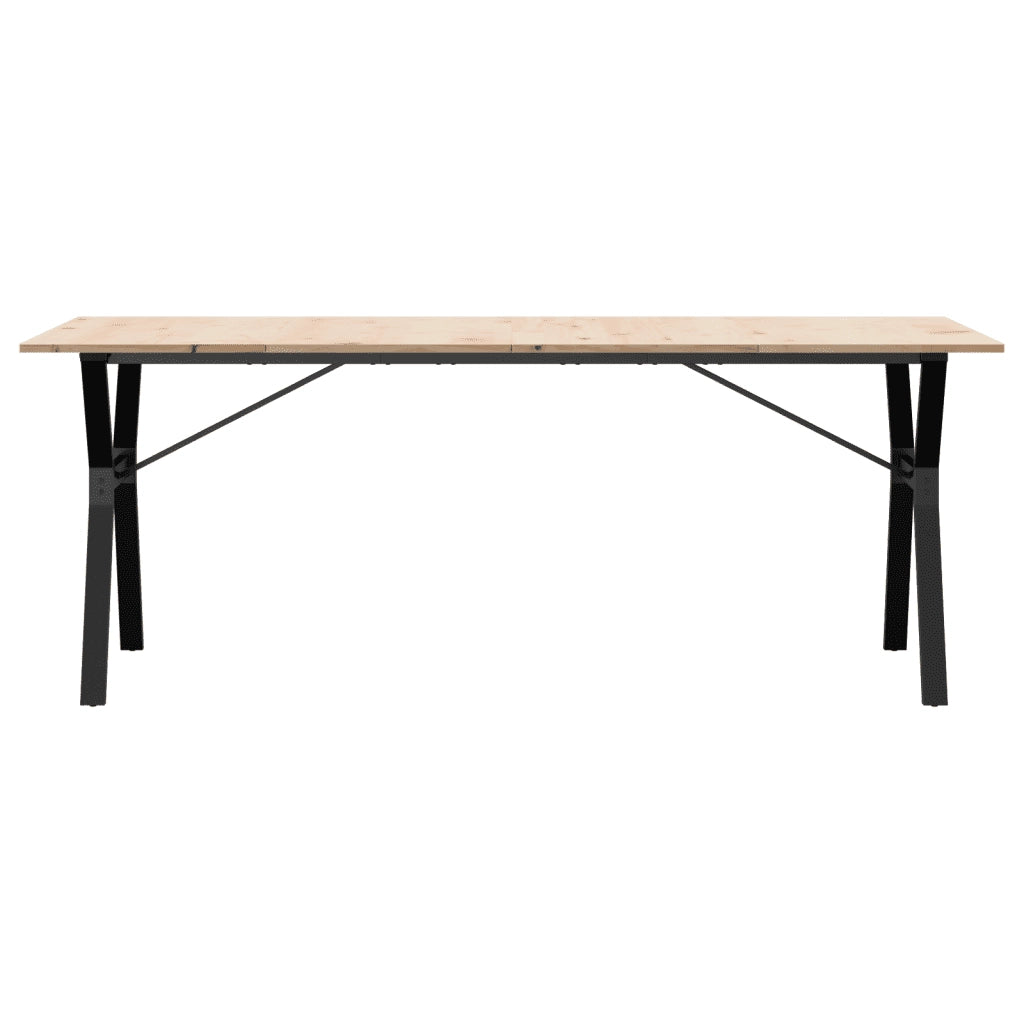 Tavolo da Pranzo Telaio a Y 200x100x75 cm Legno Pino e Acciaio