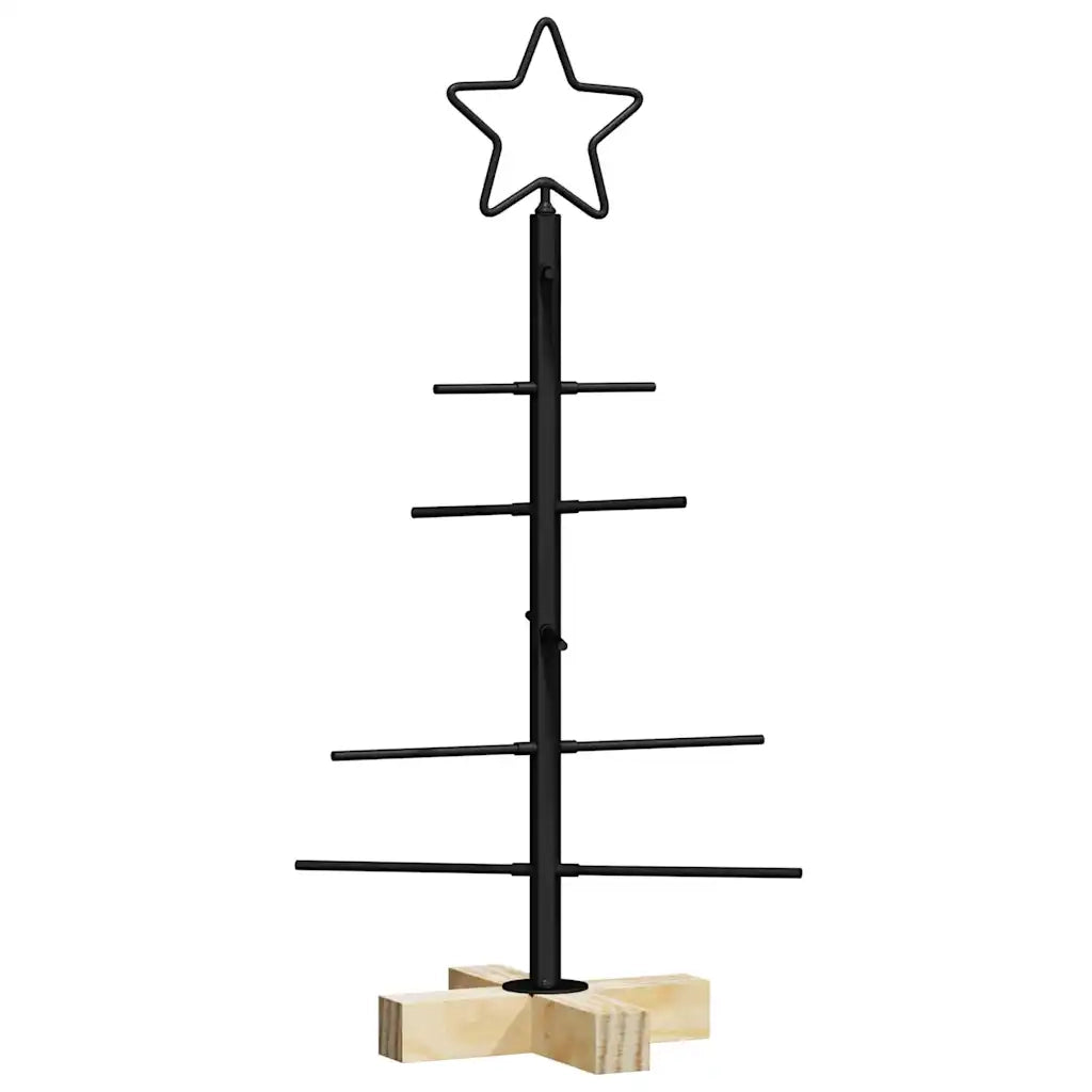 Albero di Natale in metallo con supporto Nero 59,5 cm