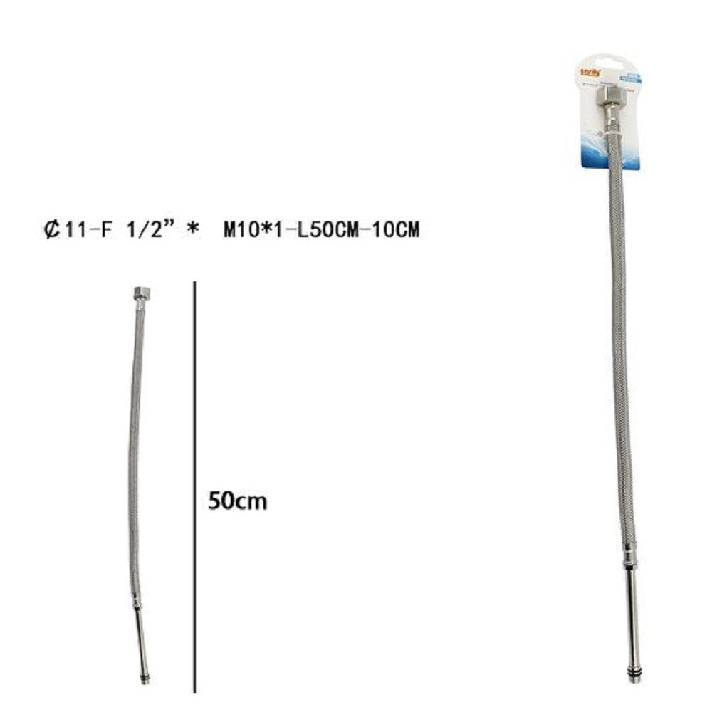 Trade Shop - Tubo Flessibile Flessibili Rubinetto Miscelatore Acqua 50cm F 1/2 X M10/1 69396 -