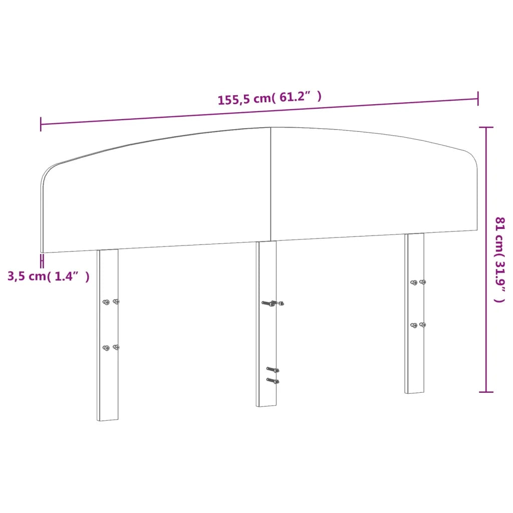 Testiera Marrone Cera 150 cm in Legno Massello di Pino 842501
