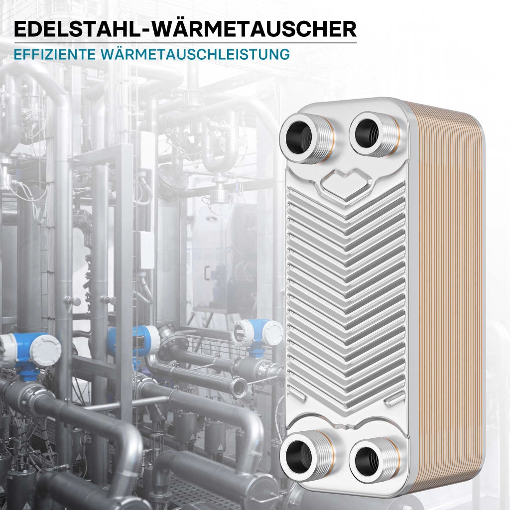 Scambiatore a piastre saldobrasate in acciaio inox, 30 piastre, max 66 kw