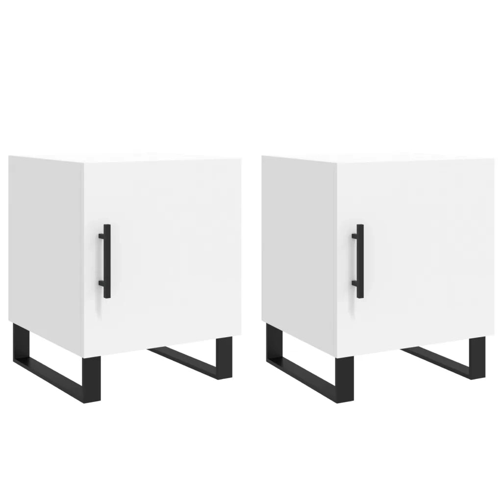 Comodini 2 pz-Set di 2 Tavolino da notte Bianchi 40x40x50 cm in Legno Multistrato 612641