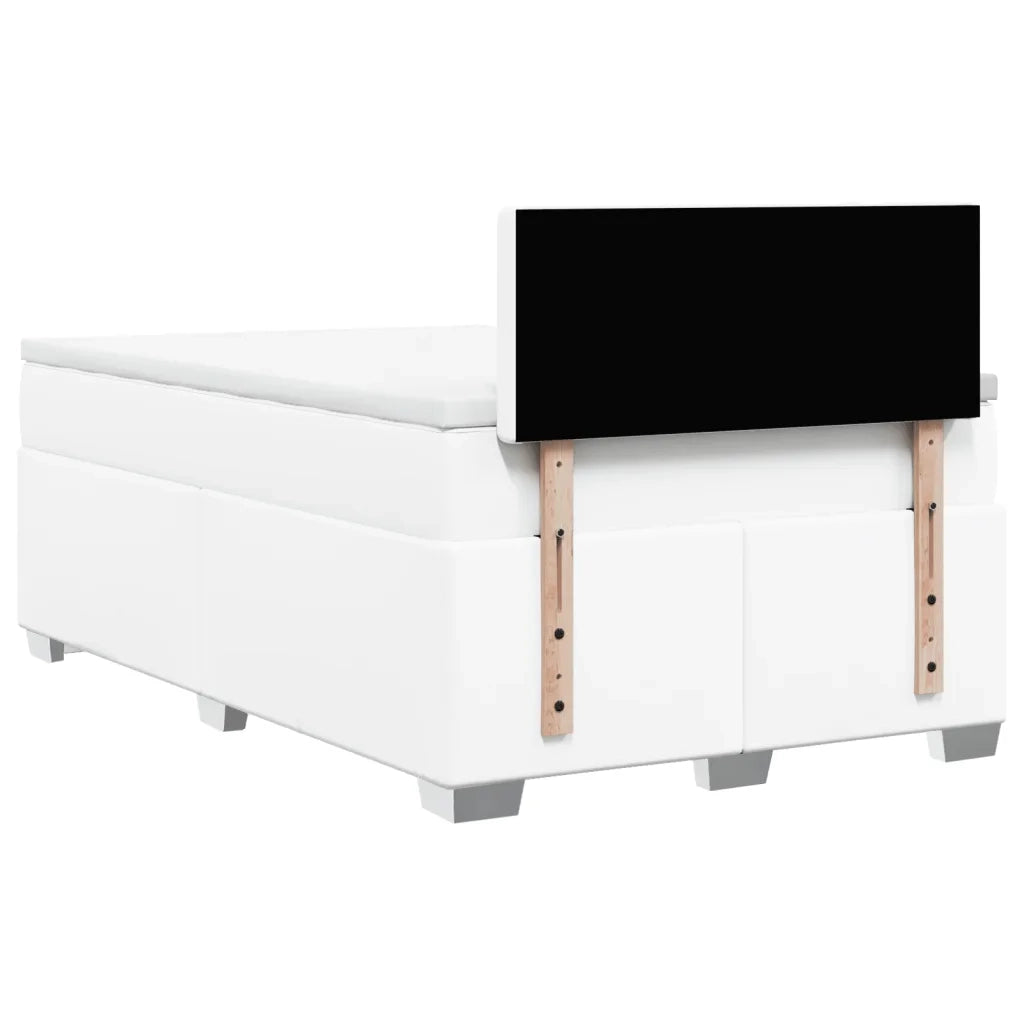 Giroletto a Molle con Materasso Bianco 120x200 cm in Similpelle