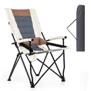 Sedia da campeggio pieghevole 63 x 72 x 102 cm comfort ergonomico design pieghevole metallo marrone e beige 20_0020679