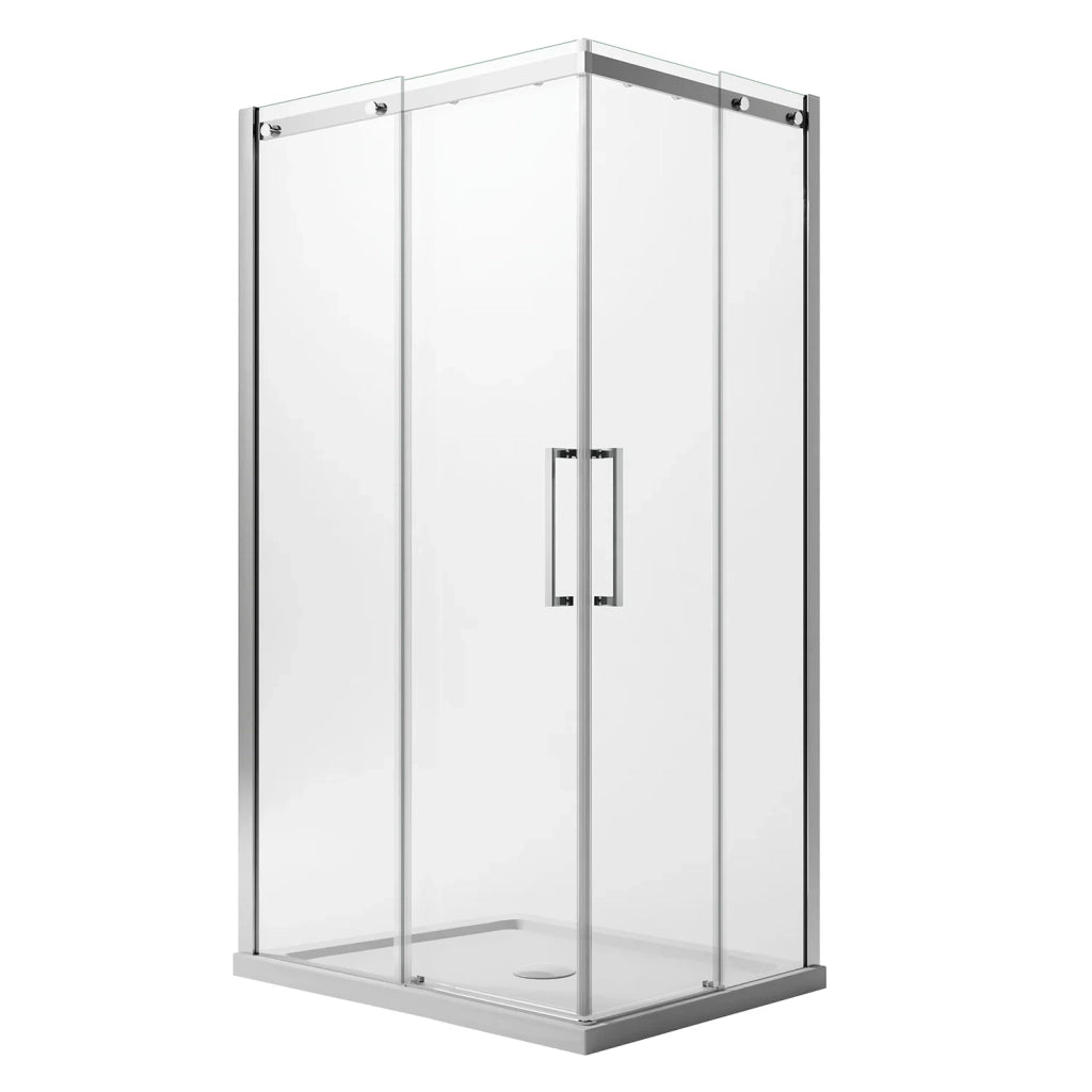 Box Doccia Rettangolare 80x100CM H200 Vetro Trasparente 8mm Sinistra con EasyClean mod. Prime Corner