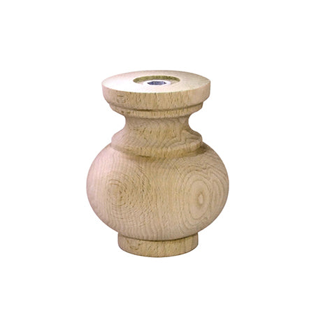 Piede in legno serie "Dekor" - Ã˜ 53 - H.60 mm. - grezzo