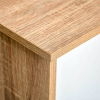 Mobile 2 Ante Scorrevoli 130x40x74,5 cm in Legno Rovere e Bianco